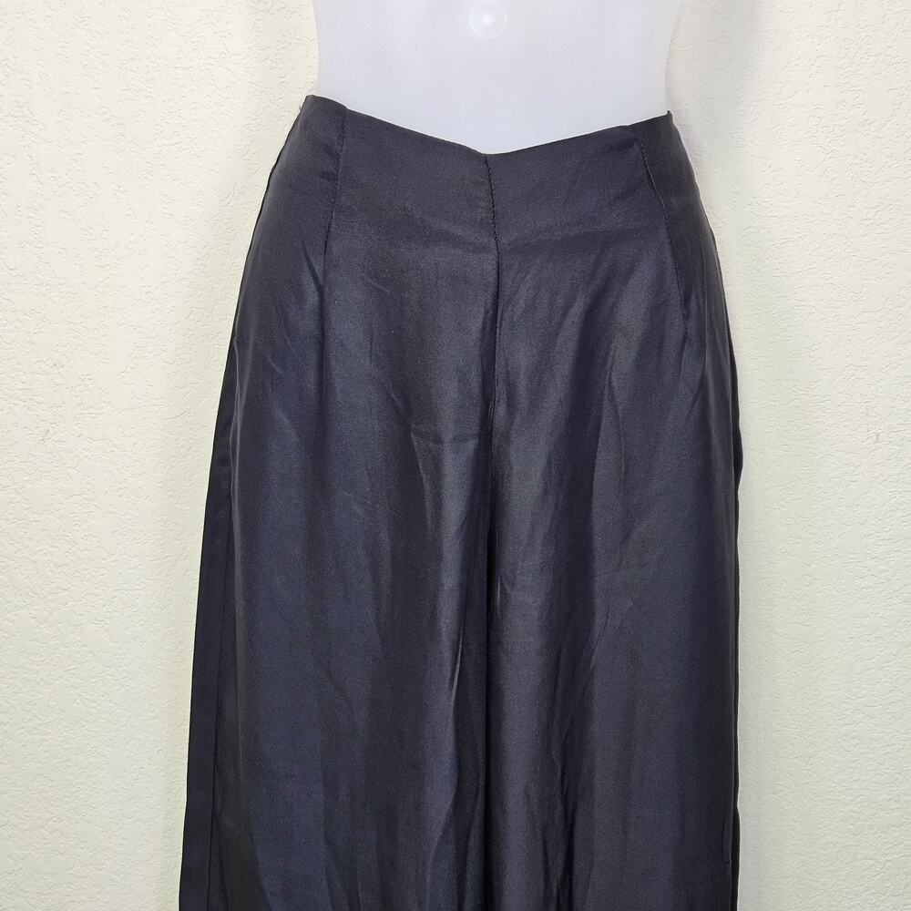 Line & Dot 100% Silk Wide Leg Pant Women M Revolve Minimal Quiet Luxury Black - Picture 3 of 16